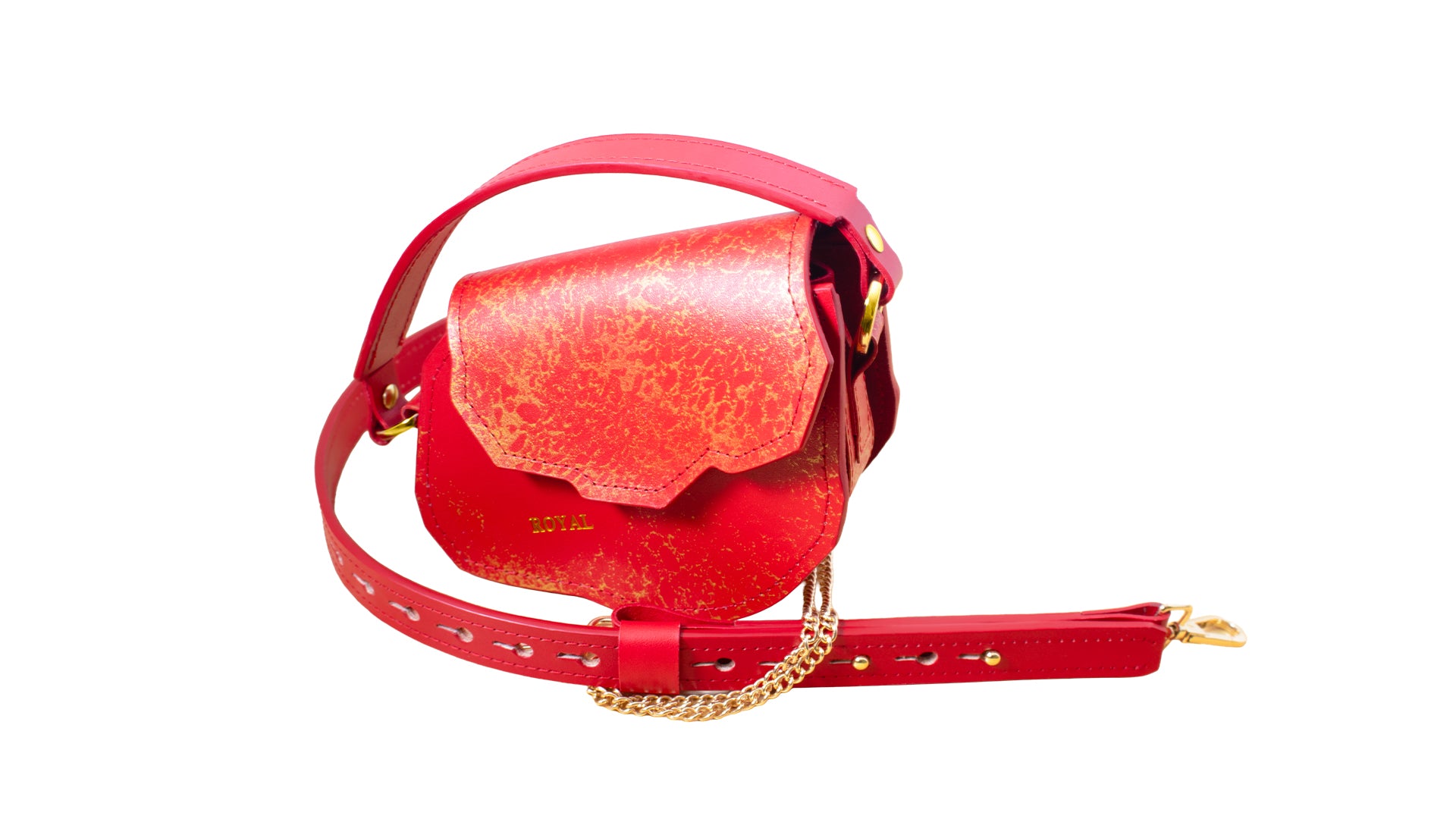 Danielle Royal signature handbags. Minimalist architectural shapes in hand-painted full-grain leather.